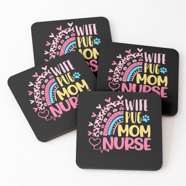 Item preview, Wife Pug Mom Nurse Mothers Day Nurses Day Leopard Rainbow designed and sold by EasyPrintGift.