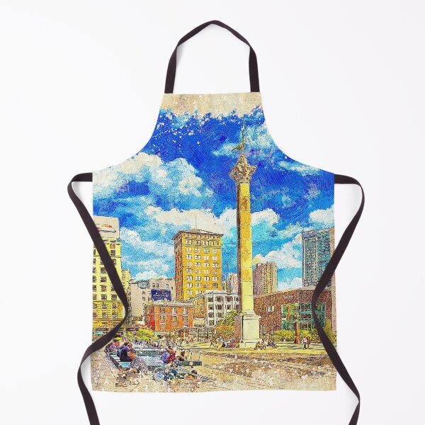 Item preview, Union Square with the Dewey Monument in San Francisco - colored drawing designed and sold by NickoPrints.