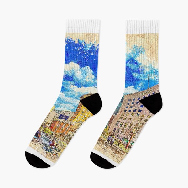 Item preview, Union Square with the Dewey Monument in San Francisco - colored drawing designed and sold by NickoPrints.