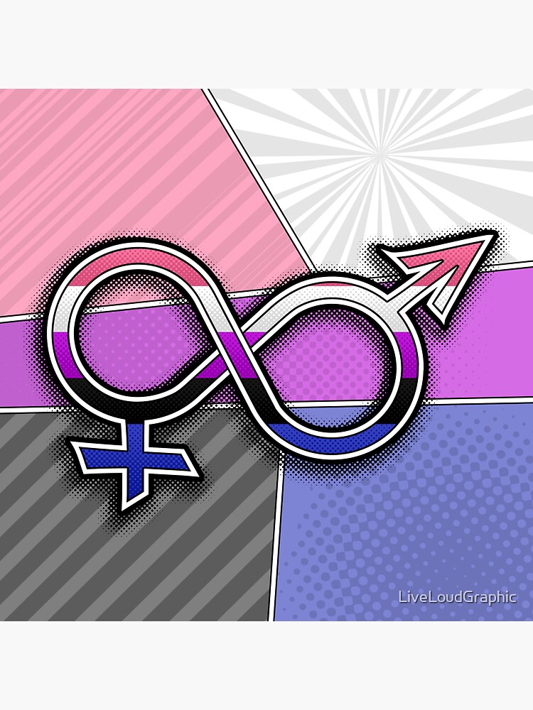 Halftone Gender Fluid Pride Symbol Magnet For Sale By Liveloudgraphic