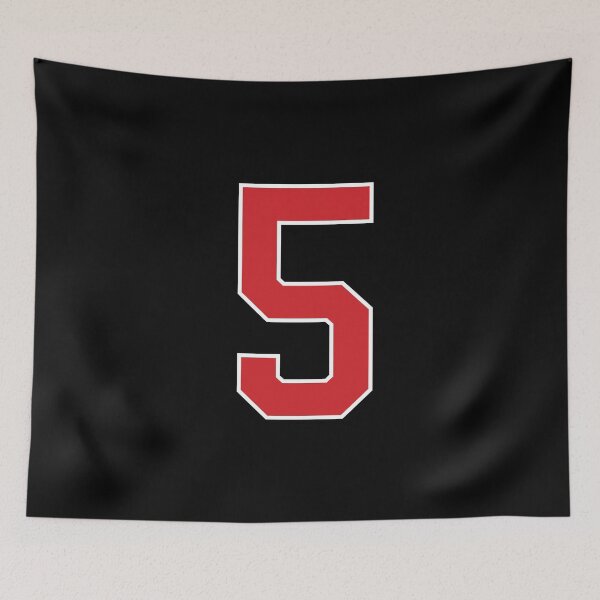 Item preview, Sports Number 5, red black color lucky sport five designed and sold by ArtIsParty.