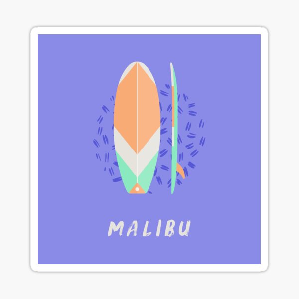 Malibu Surfboard Sticker