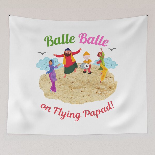 Item preview, Balle Balle on flying PAPAD! | Sky Bhangra | Funny Desi designed and sold by CosmicStory.