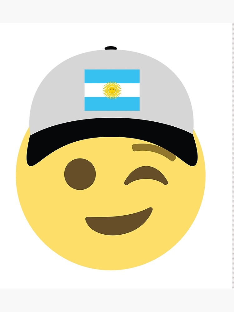 "Argentina Emoji Wink Baseball Hat " Art Print for Sale by