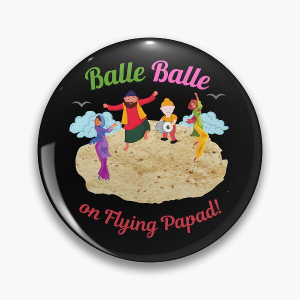 Item preview, Balle Balle on flying PAPAD! (in black) | Sky Bhangra | Funny Desi designed and sold by CosmicStory.