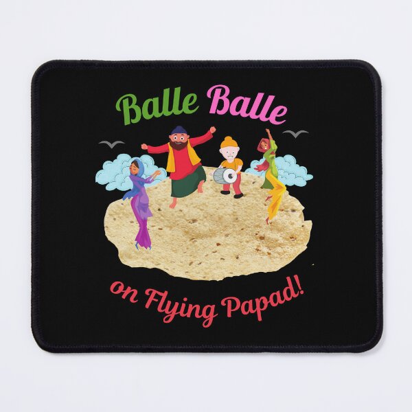 Item preview, Balle Balle on flying PAPAD! (in black) | Sky Bhangra | Funny Desi designed and sold by CosmicStory.