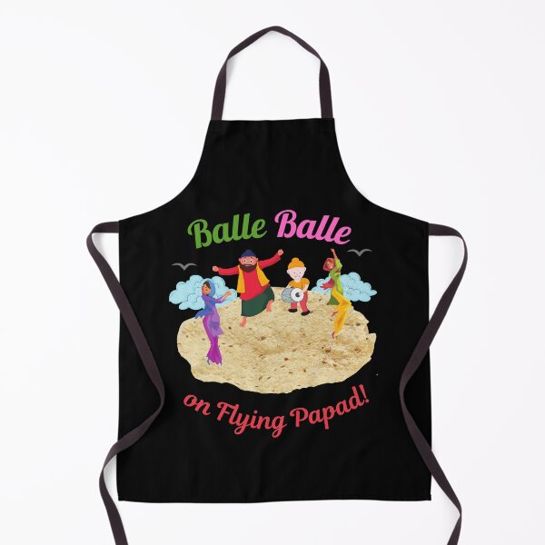Item preview, Balle Balle on flying PAPAD! (in black) | Sky Bhangra | Funny Desi designed and sold by CosmicStory.