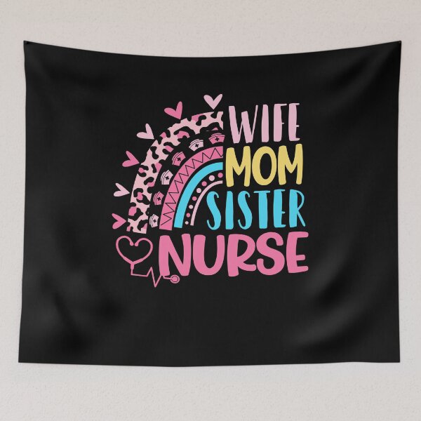 Artikelvorschau, Ehefrau, Schwester, Mutter, Krankenschwester, Muttertag, Krankenschwestern, Tag, Leopard, Regenbogen entworfen und verkauft von EasyPrintGift.