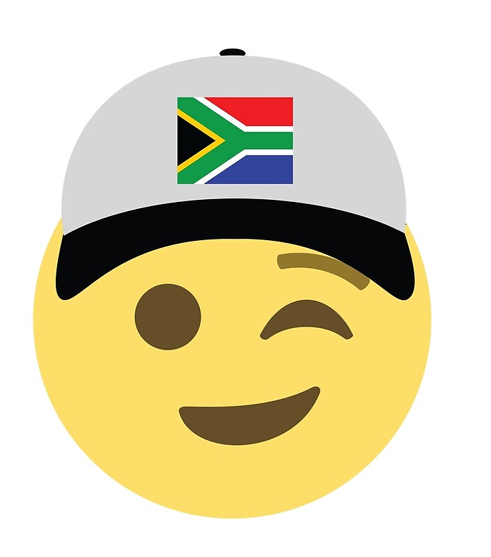"South Africa Emoji Wink Baseball Hat " by worldofprints Redbubble