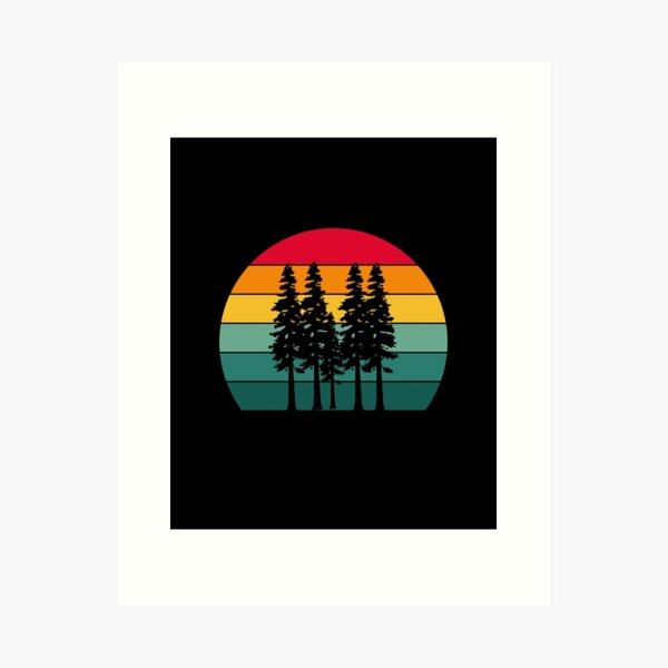 Redwood Tree Silhouette  Art Print