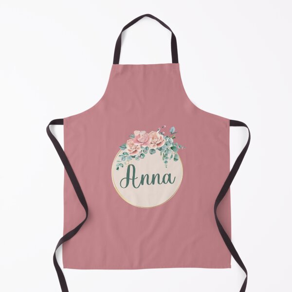 Item preview, "Anna" Name in Script Font with Rose Gold Flower Ring designed and sold by LotusPrints9.
