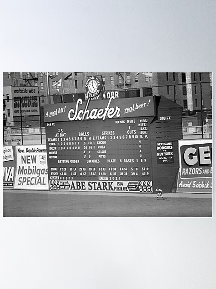 1955 Vintage Brooklyn Dodgers Baseball Scorecard Canvas 