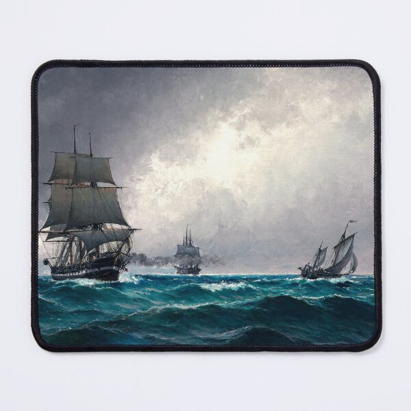 Item preview, Quiet evening in the North Sea with the frigate "Jylland" surrounded by ships - Carl Locher (1876) designed and sold by Geraldo Garcia.