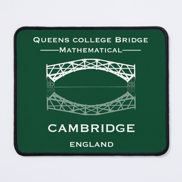 Item preview, Cambridge Queens College Mathematical bridge in White Ink with British Racing Green background designed and sold by Elizabeth-Banks.