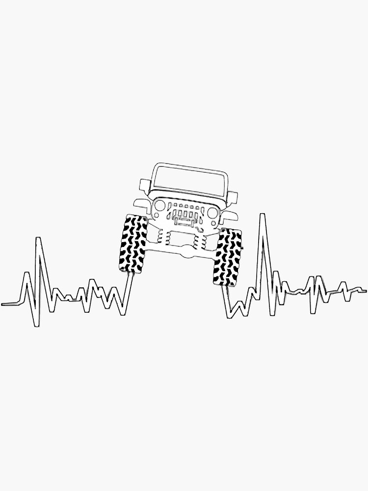 "Jeep Drivers Heartbeat" Sticker by NikkiLopez Redbubble