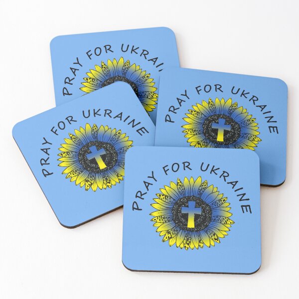 Item preview, Pray for Ukraine Blue and Yellow Sunflower and Cross designed and sold by LindaCooke.