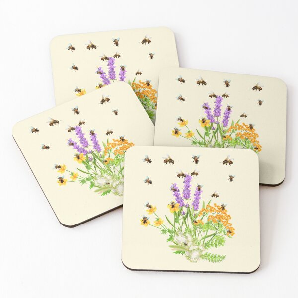 Item preview,  Flowers Summer  Honey bees designed and sold by TeeARTHY.