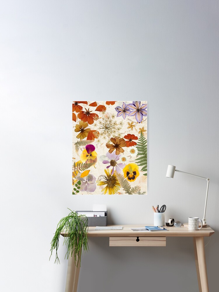 Pressed flowers, dried flowers, wildflowers, floral wall art Art Print for  Sale by FantasyShades