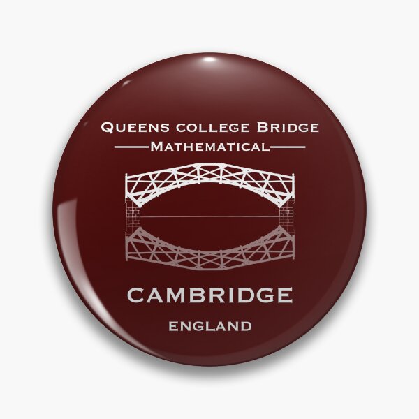 Item preview, Cambridge Queens College Mathematical bridge in White Ink with Oxblood Red background  designed and sold by Elizabeth-Banks.
