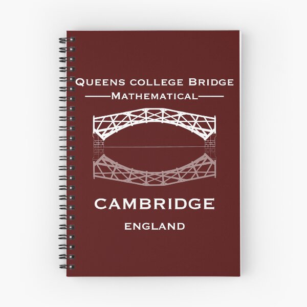 Item preview, Cambridge Queens College Mathematical bridge in White Ink with Oxblood Red background  designed and sold by Elizabeth-Banks.