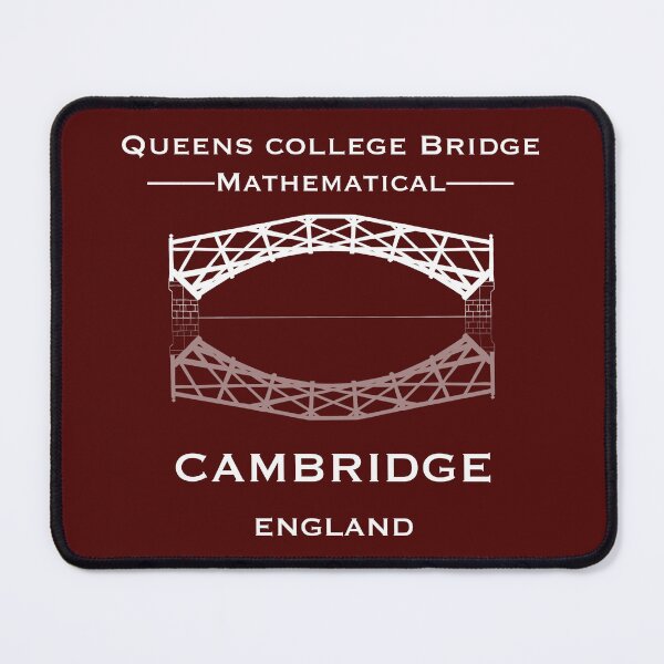 Item preview, Cambridge Queens College Mathematical bridge in White Ink with Oxblood Red background designed and sold by Elizabeth-Banks.