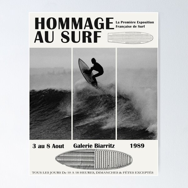 Planche de surf noire Chanel Poster