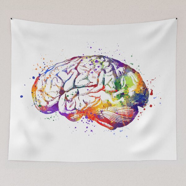 Item preview, Human Brain Anatomy Watercolor Medicine Gift designed and sold by LotusGifts.