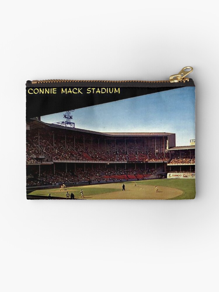 connie mack stadium,shibe park,philadelphia baseball stadium,old ballparks,old  stadiums,lost ballparks,home plate view,outfield,bleachers,north philly  Zipper Pouch for Sale by Nostrathomas66