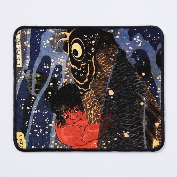 Item preview, Sakata Kintoki struggling with a Huge Carp in a Waterfall - Utagawa Kuniyoshi (1836) designed and sold by Geraldo Garcia.
