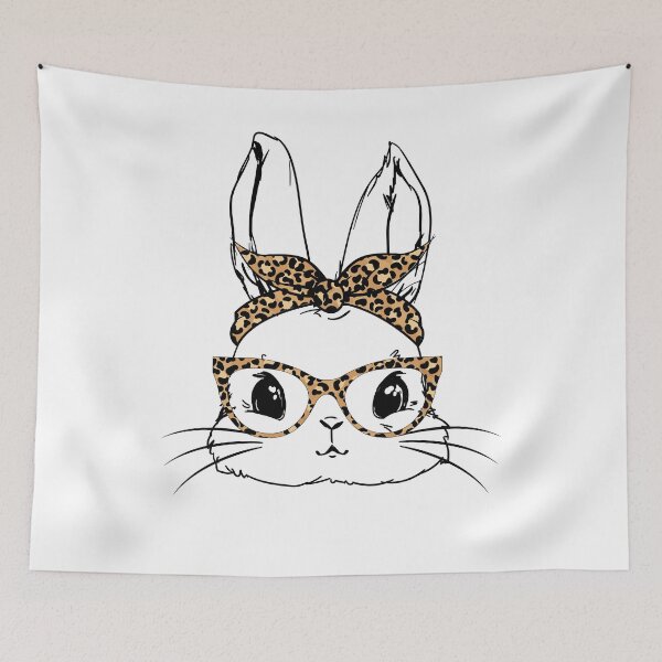 Item preview, Cute Bunny Face Leopard Glasses Easter Day designed and sold by Tatus Brinal.