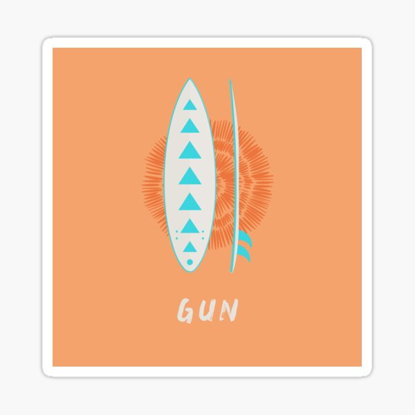 Gun Surfboard Sticker