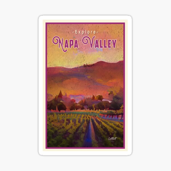 Artikel-Vorschau von Ziemlich bemalt Kalifornien Reise Wein Weinberg Napa Valley, designt und verkauft von CattlettArt.