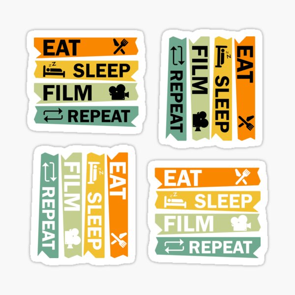 Item preview, Eat Sleep Film Repeat, Funny Film Quote, Film Buff, Movie Buff Gift Idea designed and sold by DesignHouse07.