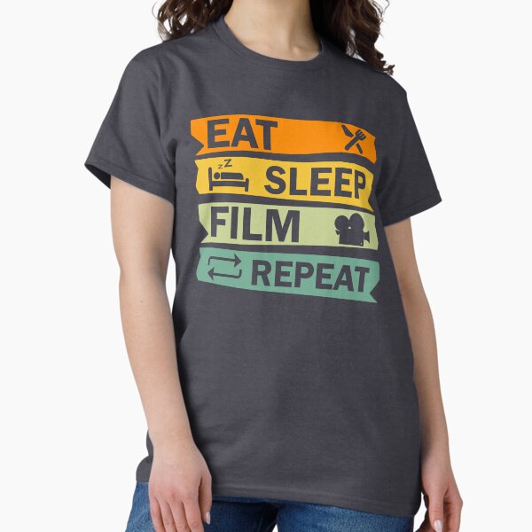 Item preview, Eat Sleep Film Repeat, Funny Film Quote, Film Buff, Movie Buff Gift Idea designed and sold by DesignHouse07.