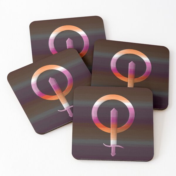 Item preview, Venus Sword Lesbian with dark Lesbian Flag in the Background designed and sold by MayTeaArt.