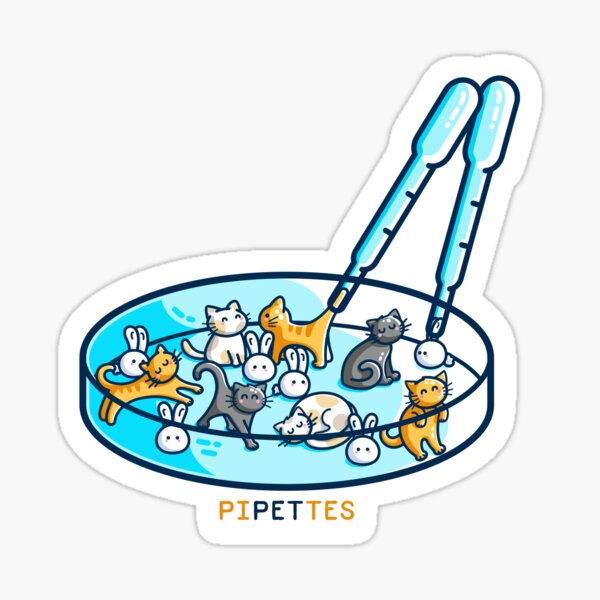 Pipettes Science Pet Pun Sticker