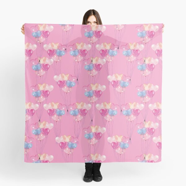 Pink heart balloons Scarf