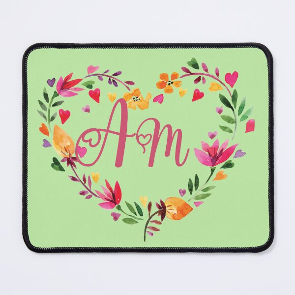 Item preview, name design,am Floral Name Calligraphy,black designed and sold by storefamily ★★★★★.