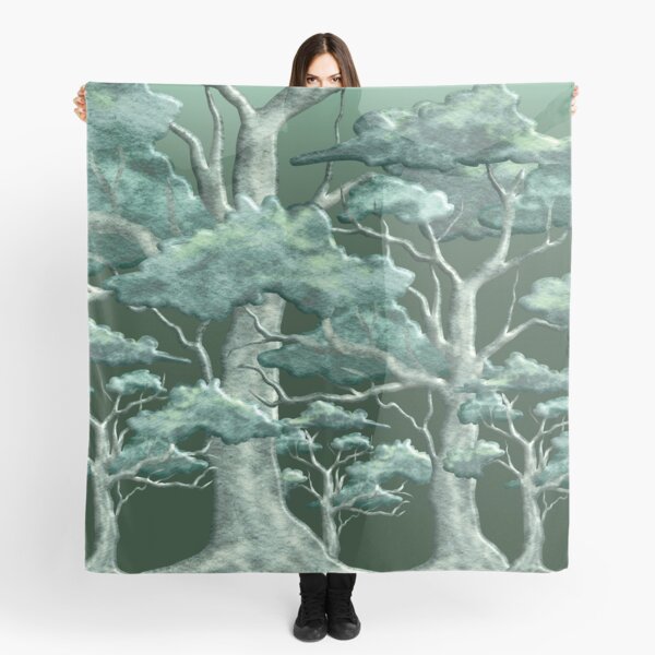 Green 3D trees Scarf