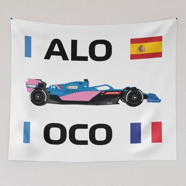 Item preview, Alpine F1 Team racing car 2022 A522 Fernando Alonso Esteban Ocon designed and sold by FormulaGTee1.
