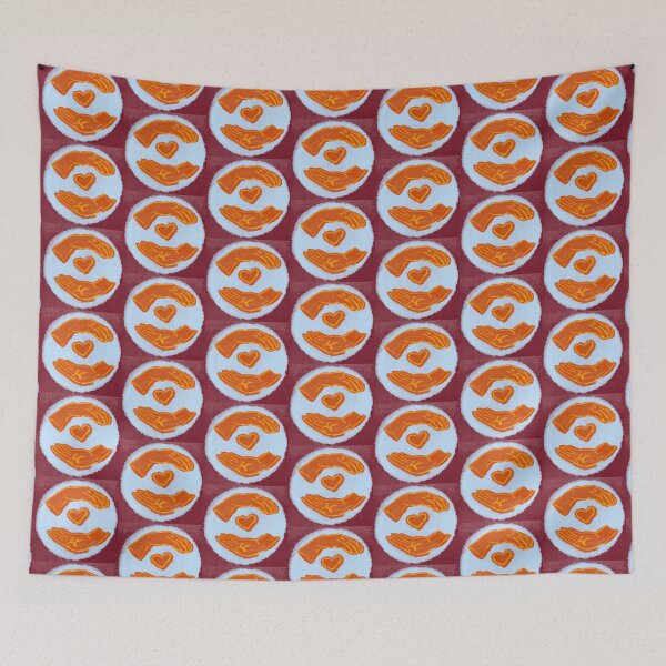 Item preview, Heart in Hands, Red, Orange, Blue Digital Screenprint, Center Love in Our Communities designed and sold by fancysarah.