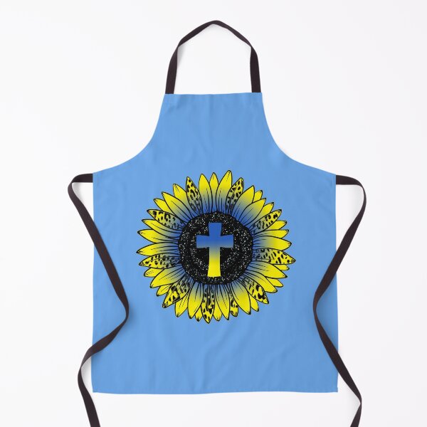 Item preview, Pray for Ukraine Blue and Yellow Sunflower and Cross designed and sold by LindaCooke.