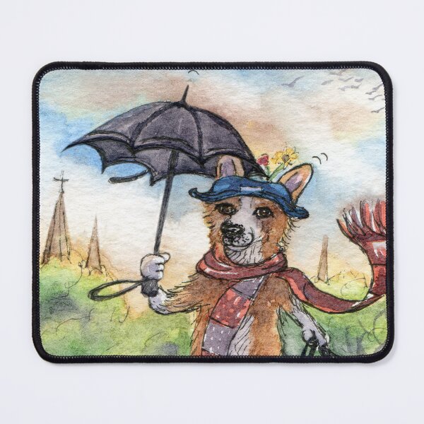 Item preview, Magical nanny, Corgi dog Poppins, flies in to save the day designed and sold by SusanAlisonArt.