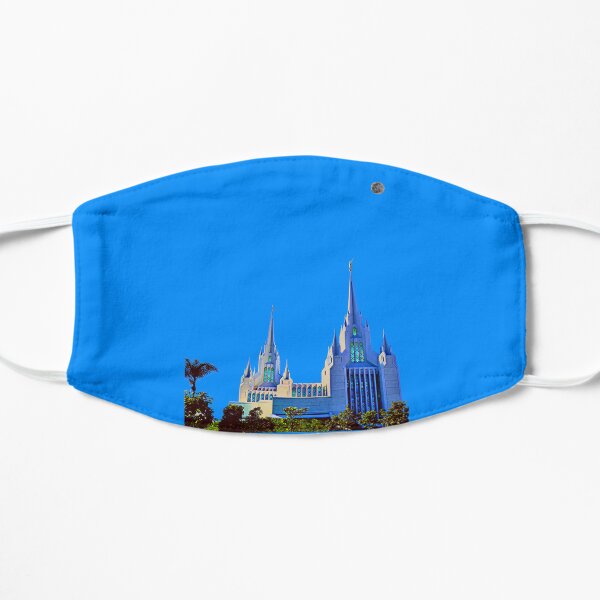 LDS San Diego Temple in La Jolla, California under a Blue Sky Flat Mask