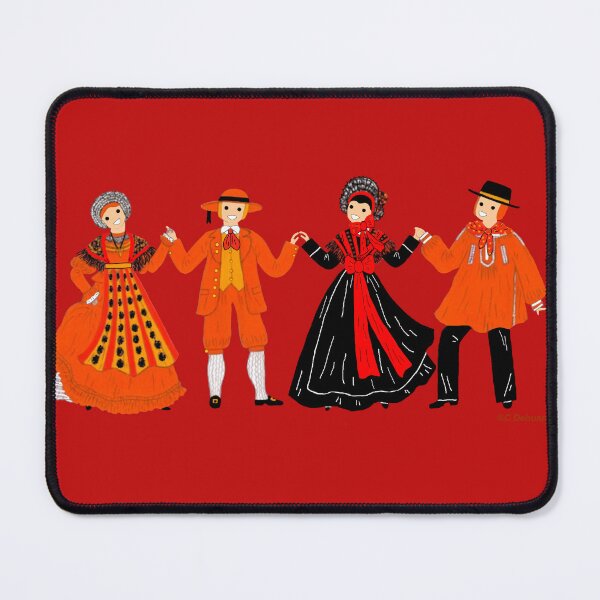 Item preview, Farandole of Savoy costumes, colored background designed and sold by Catherine Debusne.