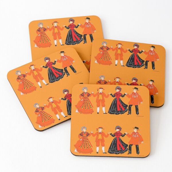 Item preview, Farandole of Savoy costumes, colored background designed and sold by Catherine Debusne.