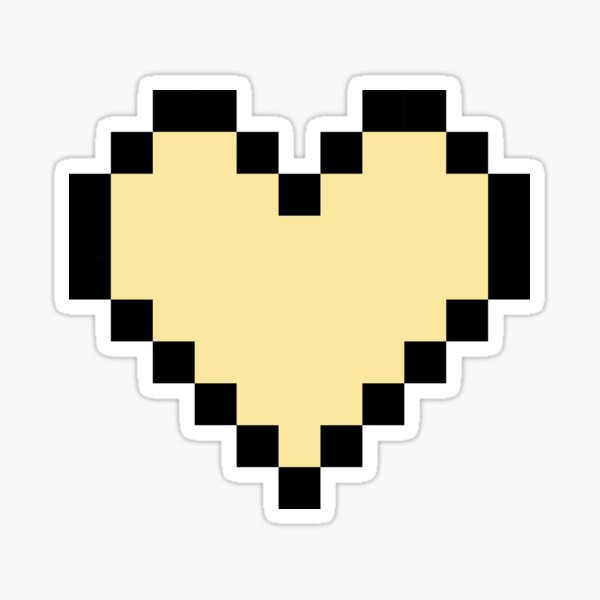 Pastel Yellow Cute Pixel Heart Sticker