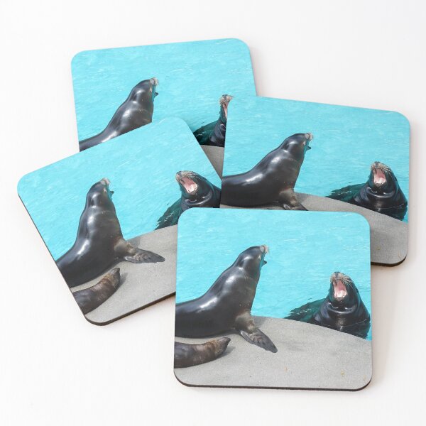 Item preview, Roaring roaring sea lions in a heavenly turquoise pool designed and sold by sopfanna.