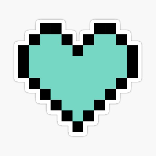 Pastel Green Cute Pixel Heart Sticker