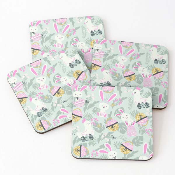 Item preview, Easter Rabbit, Chicken, Eggs Pattern (pink) designed and sold by Dorina Larsdotter.